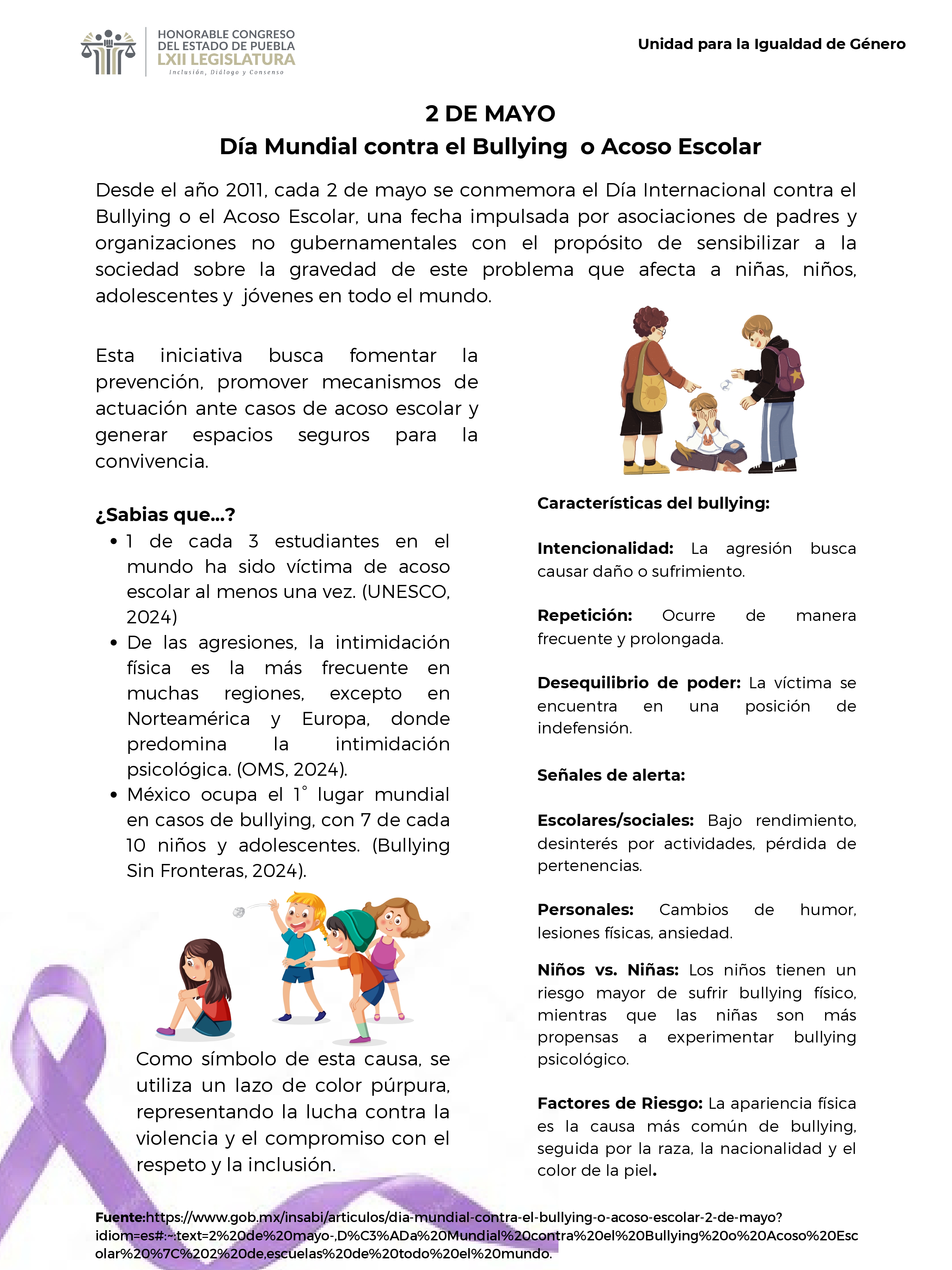 Día Mundial contra el Bullying o Acoso Escolar